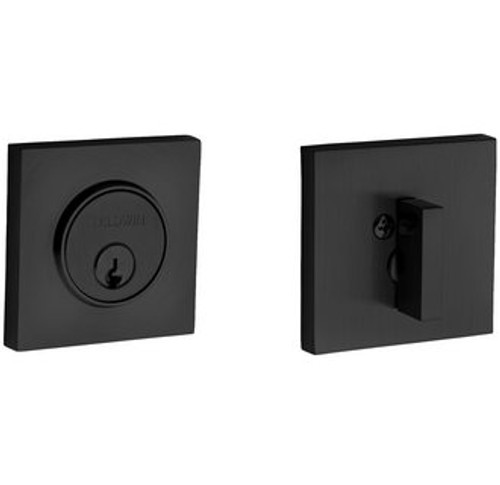 Baldwin 8220190 Satin Black Single Cylinder Contemporary Deadbolt