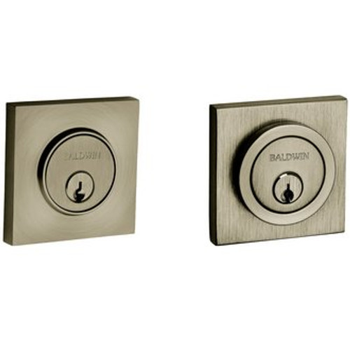 Baldwin 8221050 Satin Brass & Black Double Cylinder Contemporary Deadbolt