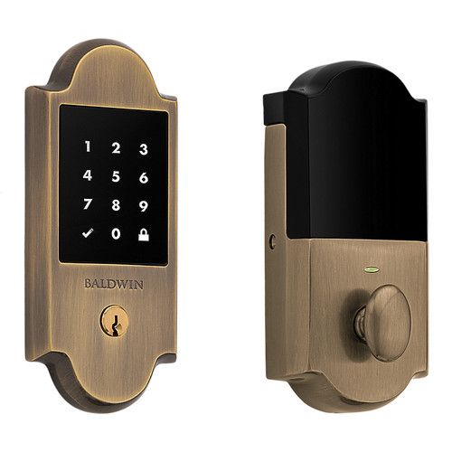 Baldwin 8235050 Stand Alone Boulder Touchscreen Deadbolt Satin Brass & Black Finish