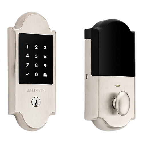 Baldwin 8235056ZW Z-Wave Boulder Touchscreen Deadbolt Lifetime Satin Nickel Finish