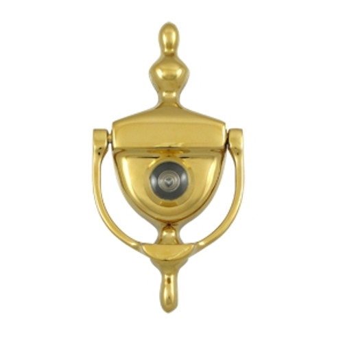 Deltana DKV630CR003 Lifetime Polished Brass Door Knocker with Viewer