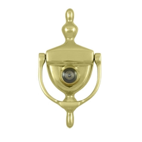 Deltana DKV630U3 Polished Brass Door Knocker with Viewer