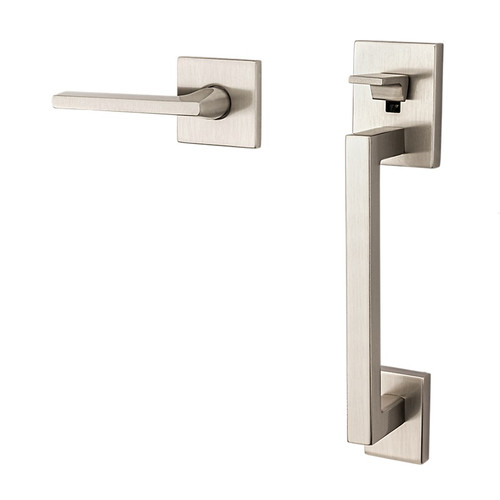 Baldwin 85390056ACRH Lifetime Satin Nickel Minneapolis Sectional Entry Handleset Kit (Right)