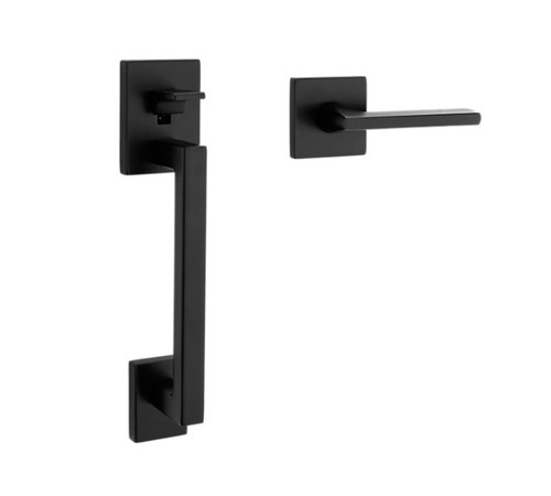 Baldwin 85390190ACLH Satin Black Minneapolis Sectional Entry Handleset Kit (Left)