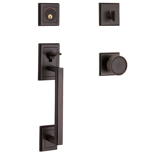 Baldwin 85310112ENTR Venetian Bronze Single Cylinder Hollywood Hills Handleset with Knob