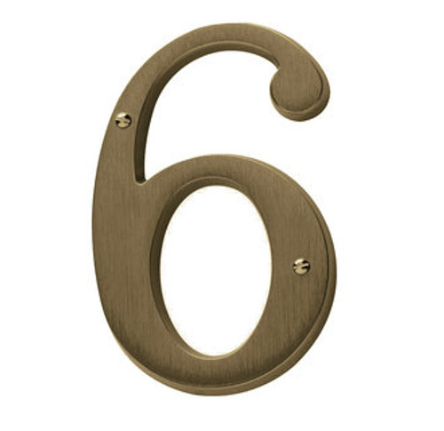 Baldwin 90676.033 Vintage Brass House Number - 6