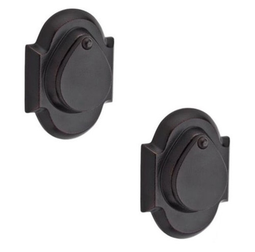 Baldwin Reserve DCRAD481 Dark Bronze Double Cylinder Rustic Arch Deadbolt