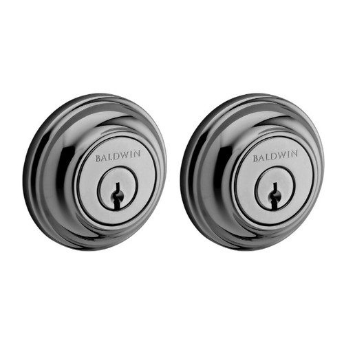 Baldwin Reserve DCTRD260 Polished Chrome Double Cylinder Traditional Round Deadbolt