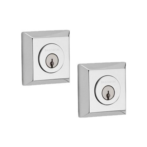 Baldwin Reserve DCTSD260 Polished Chrome Double Cylinder Traditional Square Deadbolt