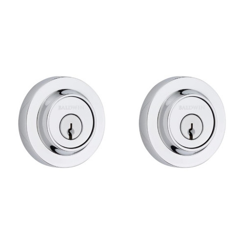 Baldwin Reserve DCCRD260 Polished Chrome Double Cylinder Contemporary Round Deadbolt