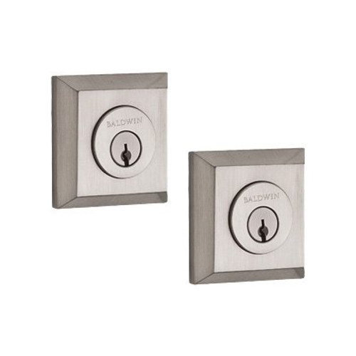 Baldwin Reserve DCTSD150 Satin Nickel Double Cylinder Traditional Square Deadbolt