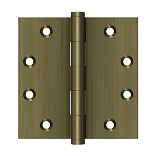 Deltana DSB455 Antique Brass Standard 4-1/2" x 4-1/2" Square Corner Brass Hinge
