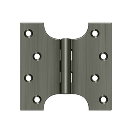 Deltana DSPA4040U15A Antique Nickel 4" x 4" Brass Parliament Hinge