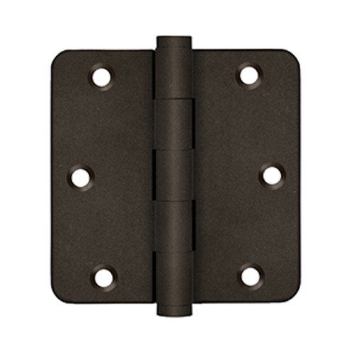 Deltana DSB35R410BD-R Bronze Dark Distressed Finish 3-1/2 x 3-1/2 1/4" Radius Brass Hinge