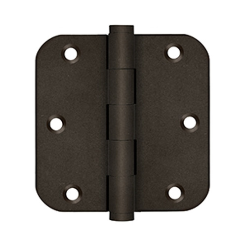 Deltana DSB35R510BD-R Bronze Dark Distressed Finish 3-1/2" x 3-1/2" 5/8" Radius Brass Hinge