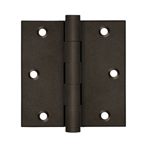 Deltana DSB3510BD Bronze Dark Distressed Finish 3-1/2 x 3-1/2 Square Corner Brass Hinge