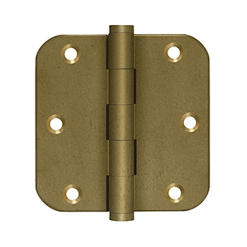Deltana DSB35R510BM-R Bronze Medium Distressed Finish 3-1/2" x 3-1/2" 5/8" Radius Brass Hinge