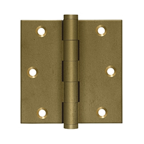 Deltana DSB3510BM Bronze Medium Distressed Finish 3-1/2" x 3-1/2" Square Corner Brass Hinge