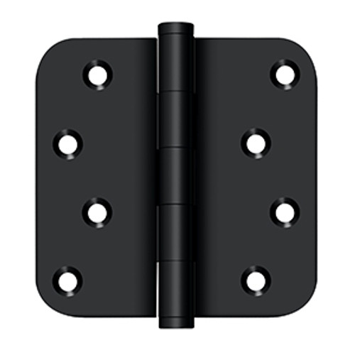 Deltana DSB4R519-RZ Flat Black Residential Zig-zag Hole Pattern 4" x 4" 5/8" Radius Corner Brass Hinge