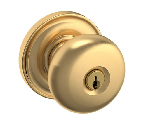 Baldwin 5205044ENTR Lifetime Satin Brass Keyed Entry Classic Knob with 5048 Rose