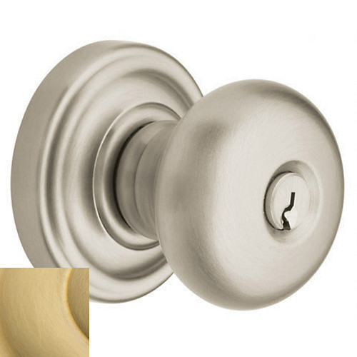 Baldwin 5206044ENTR Lifetime Satin Brass Keyed Entry Classic Knob with 5048 Rose