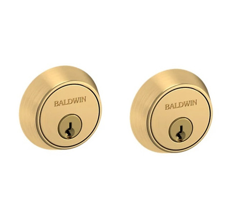 Baldwin 8011044 Lifetime Satin Brass Double Cylinder Contemporary Deadbolt