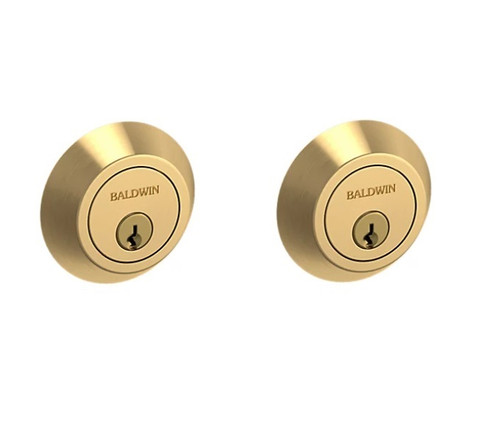 Baldwin 8242044 Lifetime Satin Brass Double Cylinder Contemporary Deadbolt