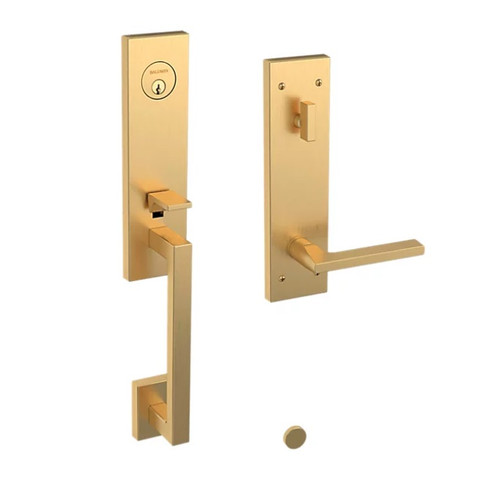 Baldwin 85391044LENT Lifetime Satin Brass Single Cylinder Minneapolis 3/4 Handleset with 5162 Lever (Left)