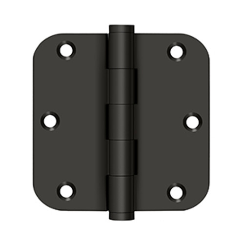 Deltana DSB35R510B Oil Rubbed Bronze Standard 3-1/2" x 3-1/2" 5/8" Radius Brass Hinge