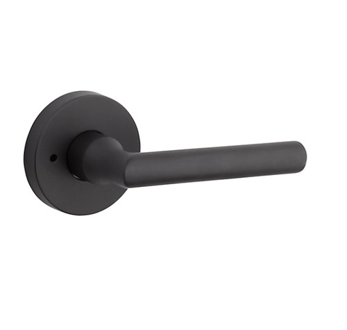 Baldwin Reserve PVTUBCRR190 Satin Black Privacy Tube Lever with Contemporary Round Rose