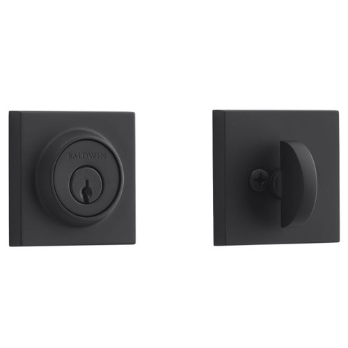 Baldwin Reserve SCCSD190 Satin Black Single Cylinder Contemporary Square Deadbolt