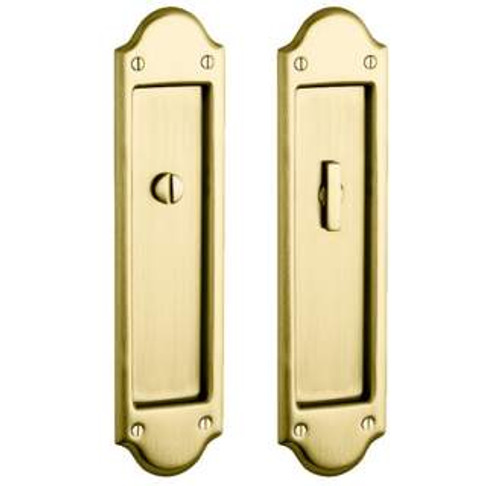 Baldwin PD016060PRIV Satin Brass & Brown Boulder - Privacy Pocket Door Lock