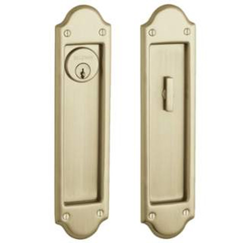 Baldwin PD016033ENTR Vintage Brass Boulder - Entry Pocket Door Lock