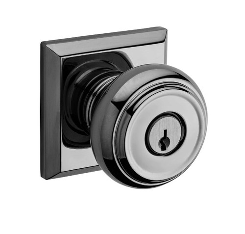 Baldwin Reserve ENTRATSR260 Polished Chrome Keyed Entry Traditional Knob with Traditional Square Rose