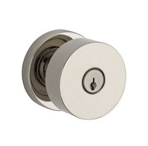 Baldwin Reserve ENCONCRR055 Lifetime Polished Nickel Keyed Entry Contemporary Knob with Contemporary Round Rose