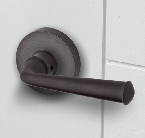 Baldwin Reserve ENFEDCRR112 Venetian Bronze Keyed Entry Federal Lever with Contemporary Round Rose