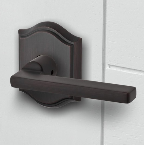 Baldwin Reserve ENSQUTAR112 Venetian Bronze Keyed Entry Square Lever with Traditional Arch Rose