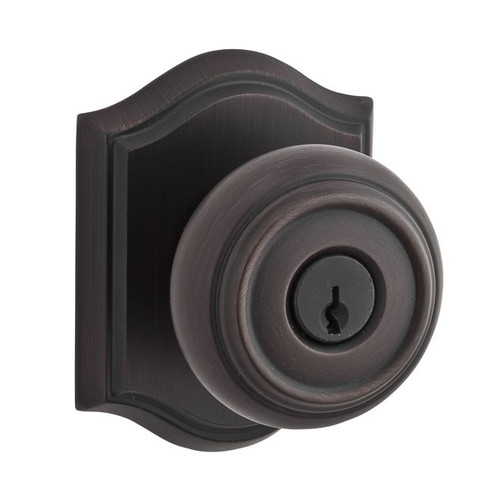 Baldwin Reserve ENTRATAR112 Venetian Bronze Keyed Entry Traditional Knob with Traditional Arch Rose