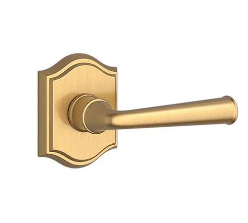 Baldwin Reserve FDFEDTAR044 Lifetime Satin Brass Full Dummy Federal Lever with Traditional Arch Rose