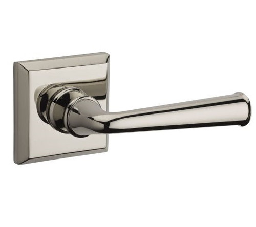 Baldwin Reserve FDFEDTSR055 Lifetime Polished Nickel Full Dummy Federal Lever with Traditional Square Rose