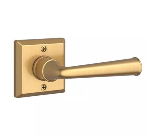 Baldwin Reserve HDFEDTSR044 Lifetime Satin Brass Half Dummy Federal Lever with Traditional Square Rose