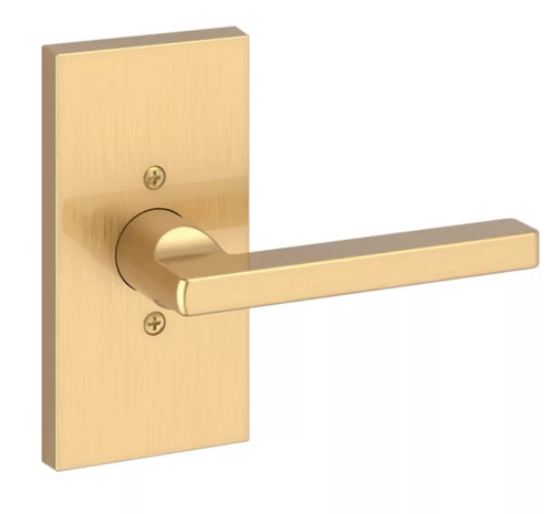 Baldwin Reserve HDSQUCFR044 Lifetime Satin Brass Half Dummy Square Lever with Contemporary 5" Rose