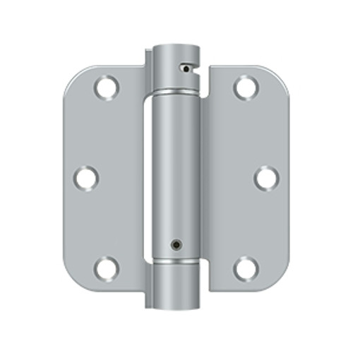 Deltana DSH35R526D Satin Chrome 3-1/2" x 3-1/2" Steel 5/8" Radius Spring Hinge