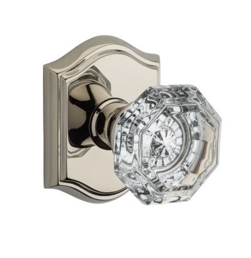 Baldwin Reserve HDCRYTAR055 Lifetime Polished Nickel Half Dummy Crystal Knob with Traditional Arch Rose