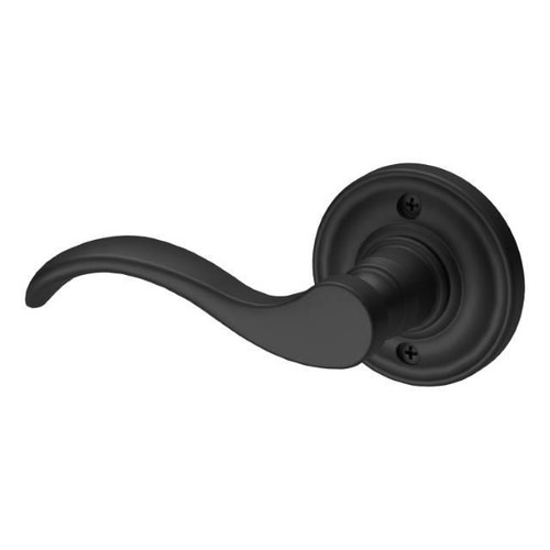 Baldwin Reserve HDCURLTRR190 Satin Black Half Dummy Curve Lever with Traditional Round Rose (Left)