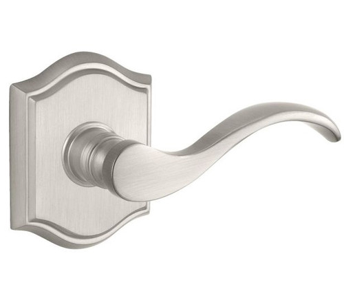 Baldwin Reserve HDCURRTAR150 Satin Nickel Half Dummy Curve Lever with Traditional Arch Rose (Right)