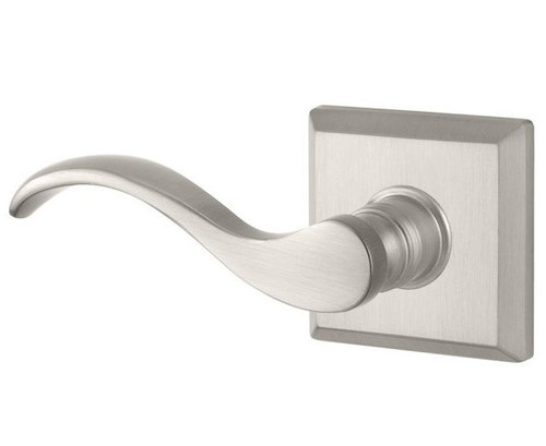 Baldwin Reserve HDCURLTSR150 Satin Nickel Half Dummy Curve Lever with Traditional Square Rose (Left)