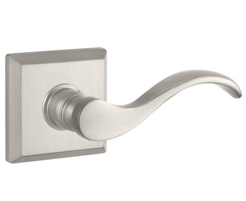 Baldwin Reserve HDCURRTSR150 Satin Nickel Half Dummy Curve Lever with Traditional Square Rose (Right)