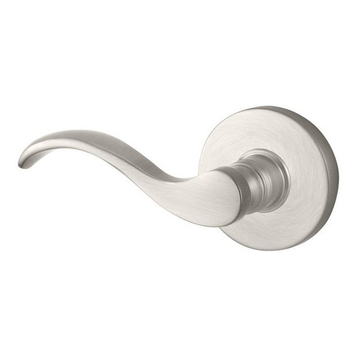 Baldwin Reserve HDCURLCRR150 Satin Nickel Half Dummy Curve Lever with Contemporary Round Rose (Left)