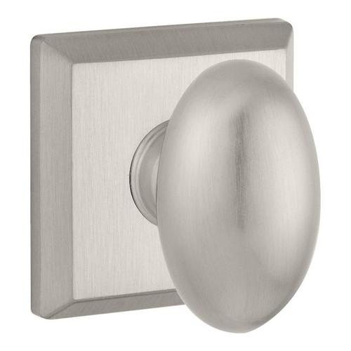 Baldwin Reserve HDELLTSR150 Satin Nickel Half Dummy Ellipse Knob with Traditional Square Rose